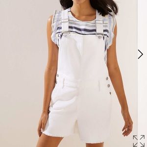 Denim White Overall Shorts